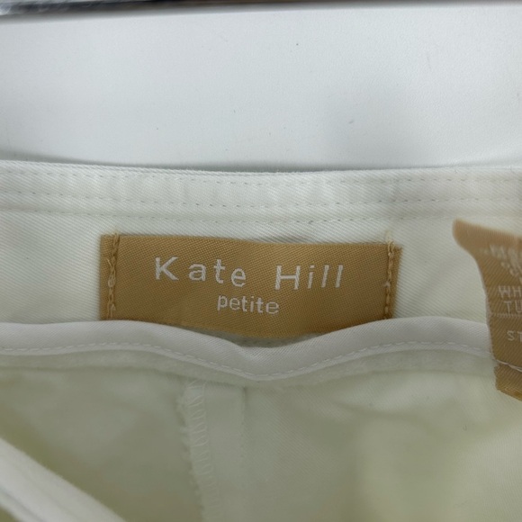 Kate Hill Petite Skort Women's 14P (Waist 32in) Ivory, Cotton Twill Front Snaps - Picture 5 of 12